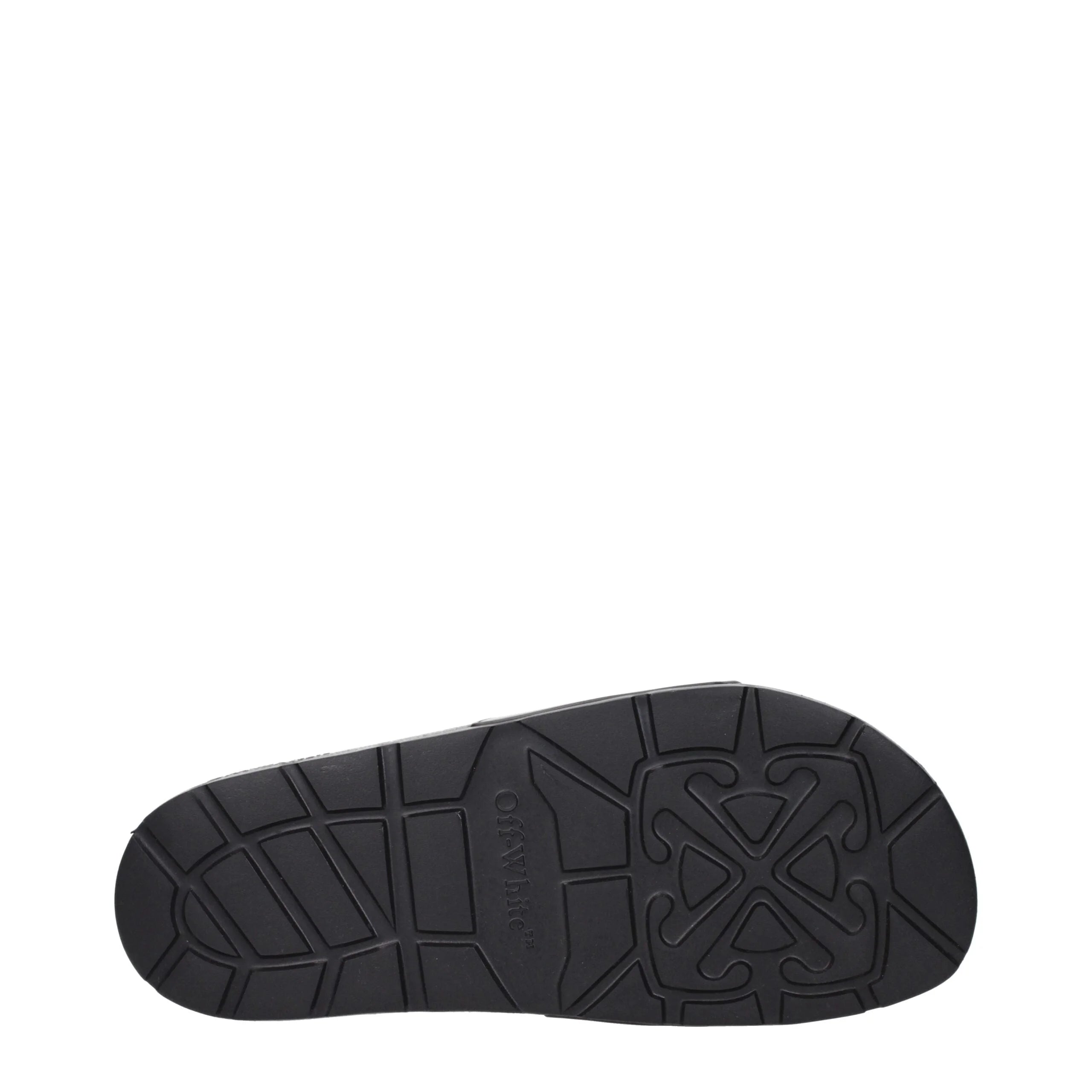 Off-White Black Cotton Slippers Sandals