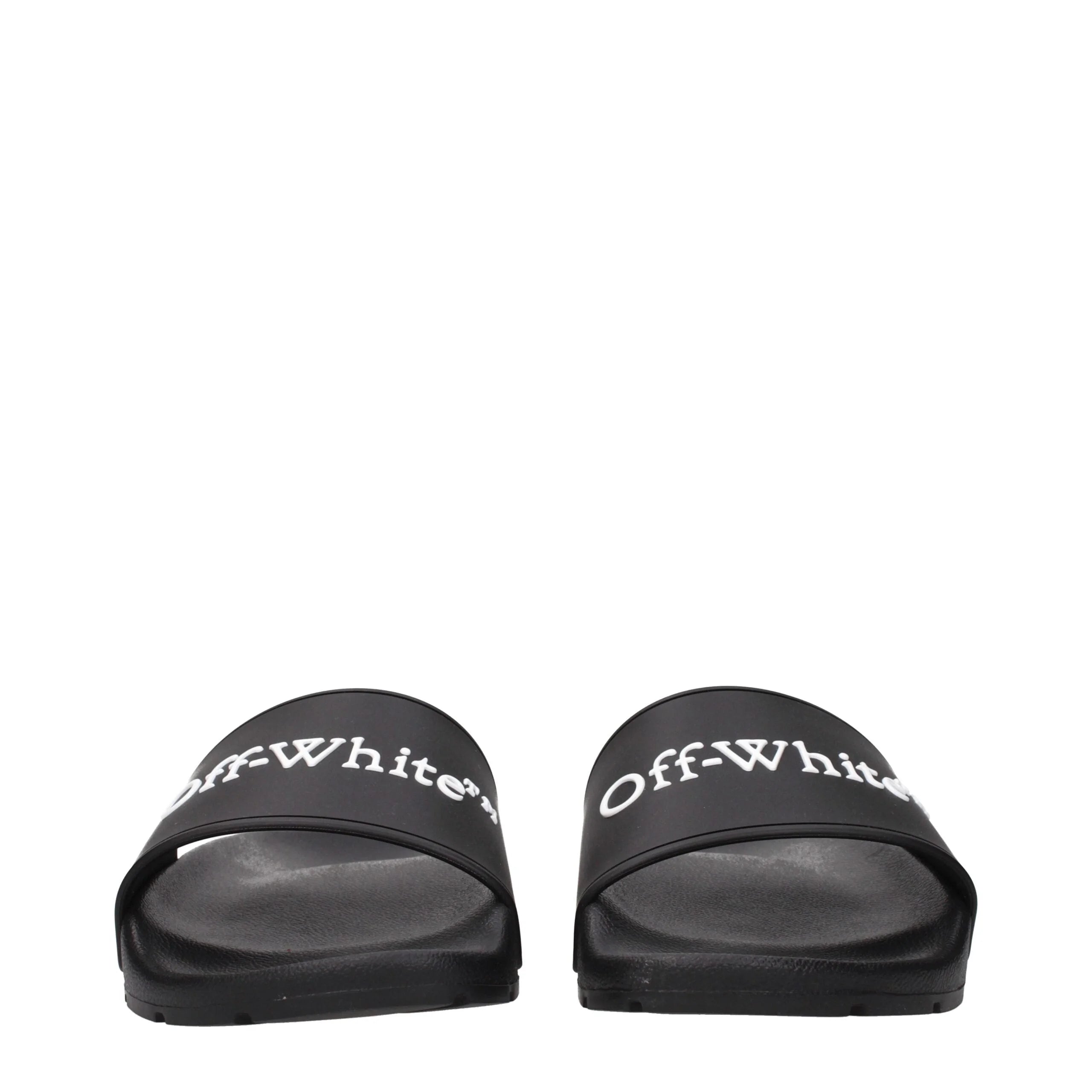 Off-White Black Cotton Slippers Sandals