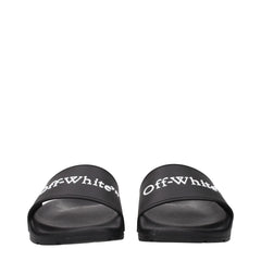 Off-White Black Cotton Slippers Sandals