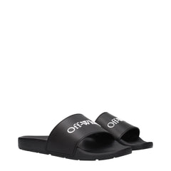 Off-White Svarta bomullssandaler