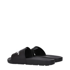 Off-White Black Cotton Slippers Sandals