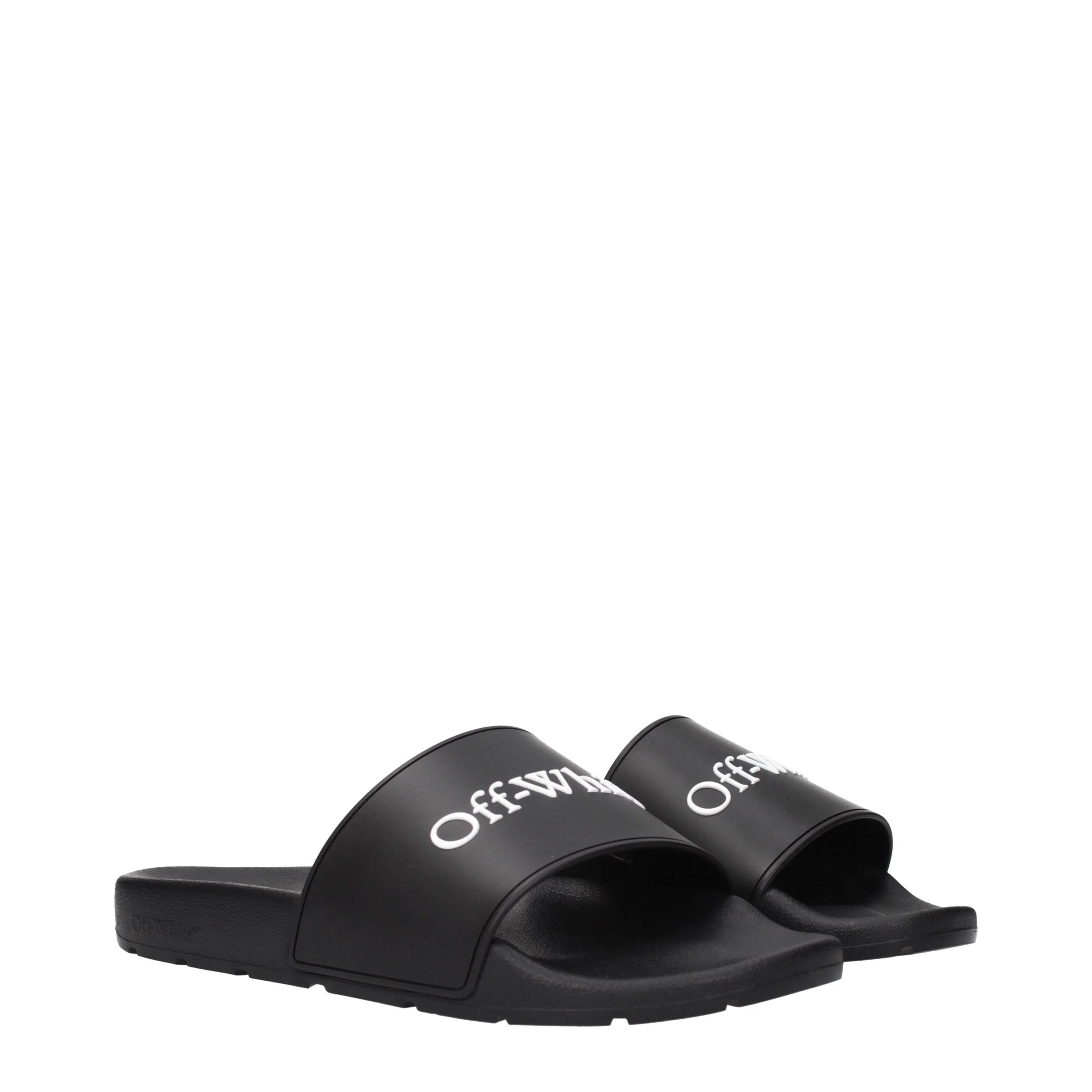 Off-White Black Cotton Slippers Sandals