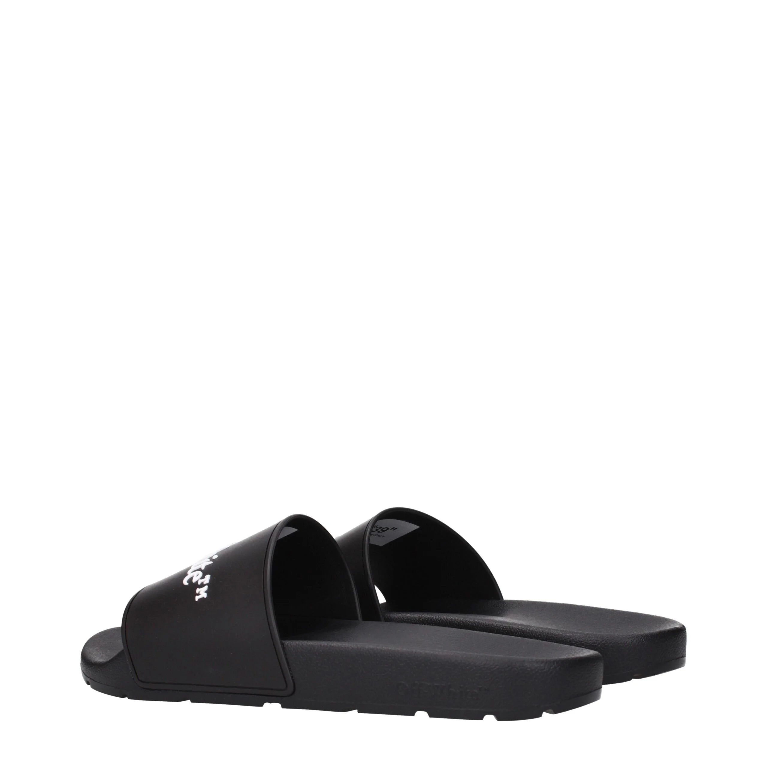 Off-White Svarta bomullssandaler