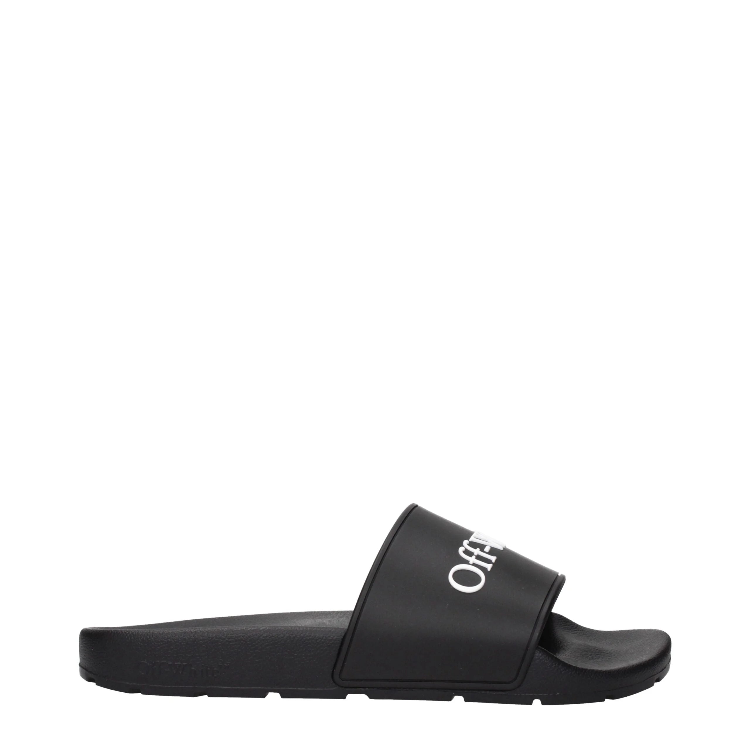 Off-White Black Cotton Slippers Sandals