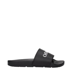 Off-White Black Cotton Slippers Sandals