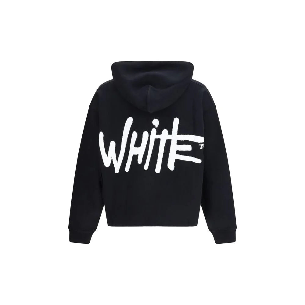 Off-White Fekete Pamut Pulóver - Kapucnis Pulóverek