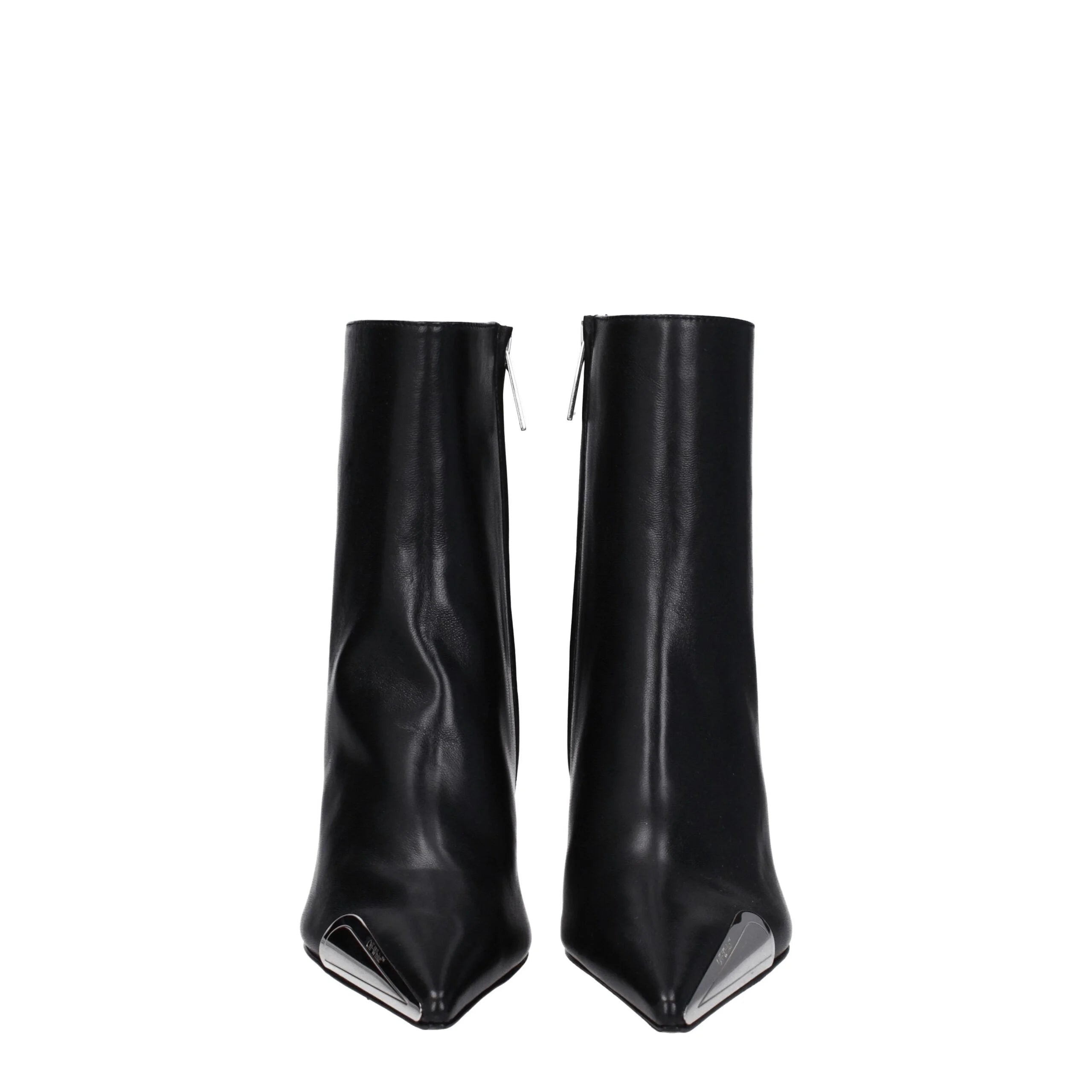 Off-White Black Leather Ankle Boots