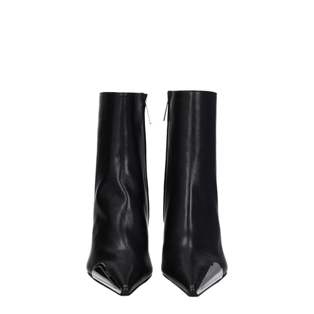 Off-White Black Leather Ankle Boots