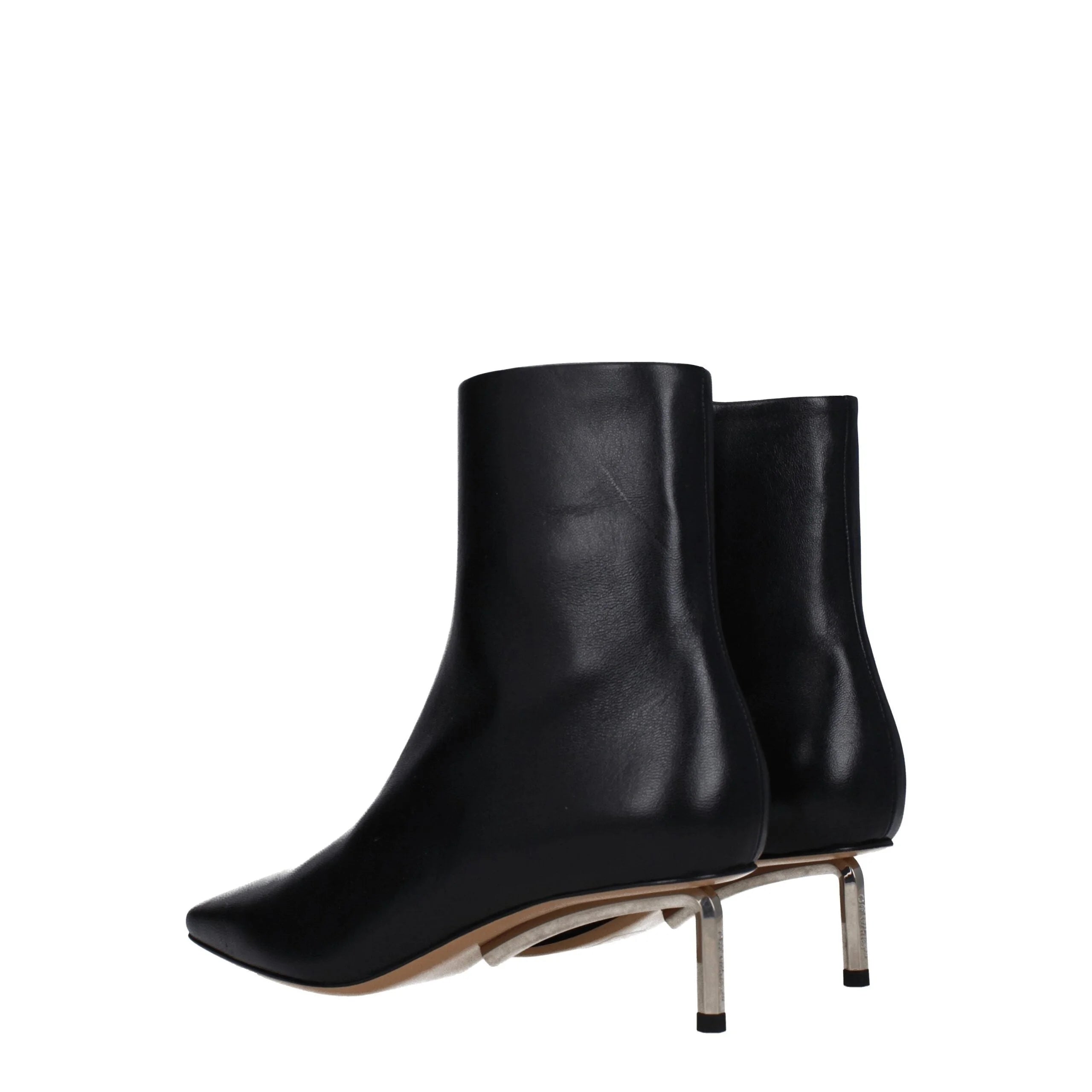 Off-White Black Leather Ankle Boots - Boots