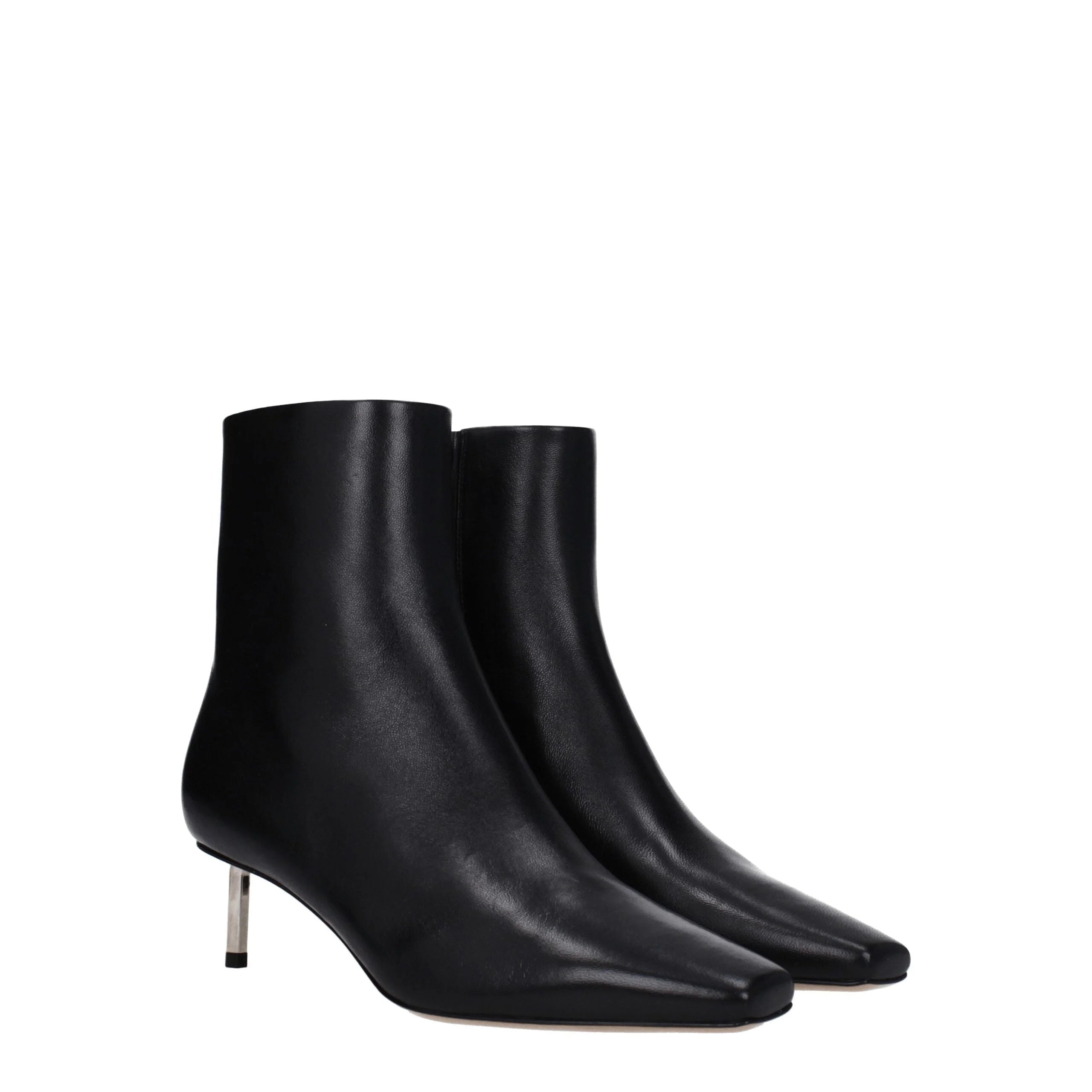 Off-White Black Leather Ankle Boots - Boots