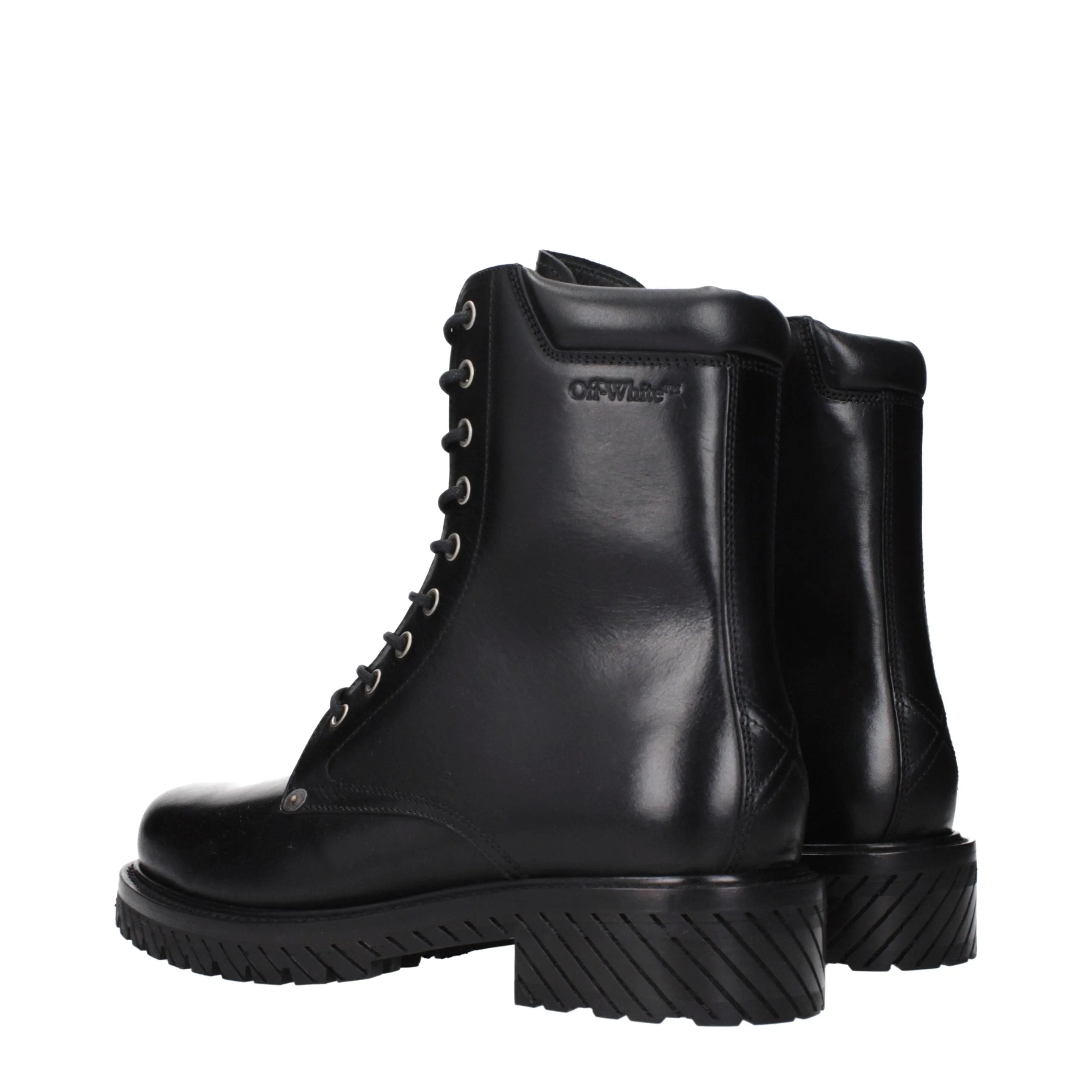 Off-White Cerné kožené boty na kotník