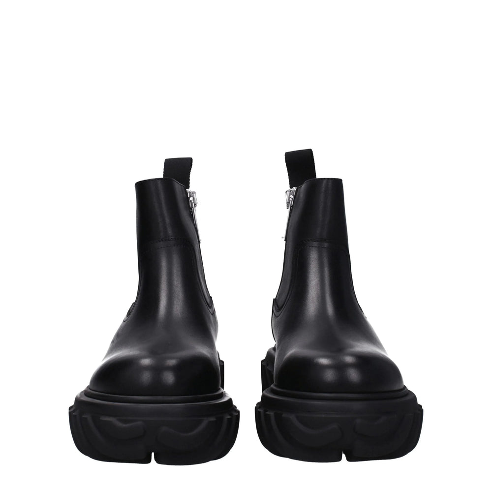 Off-White Black Leather Ankle Boots