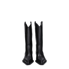 Off-White Black Leather High Heel Boots