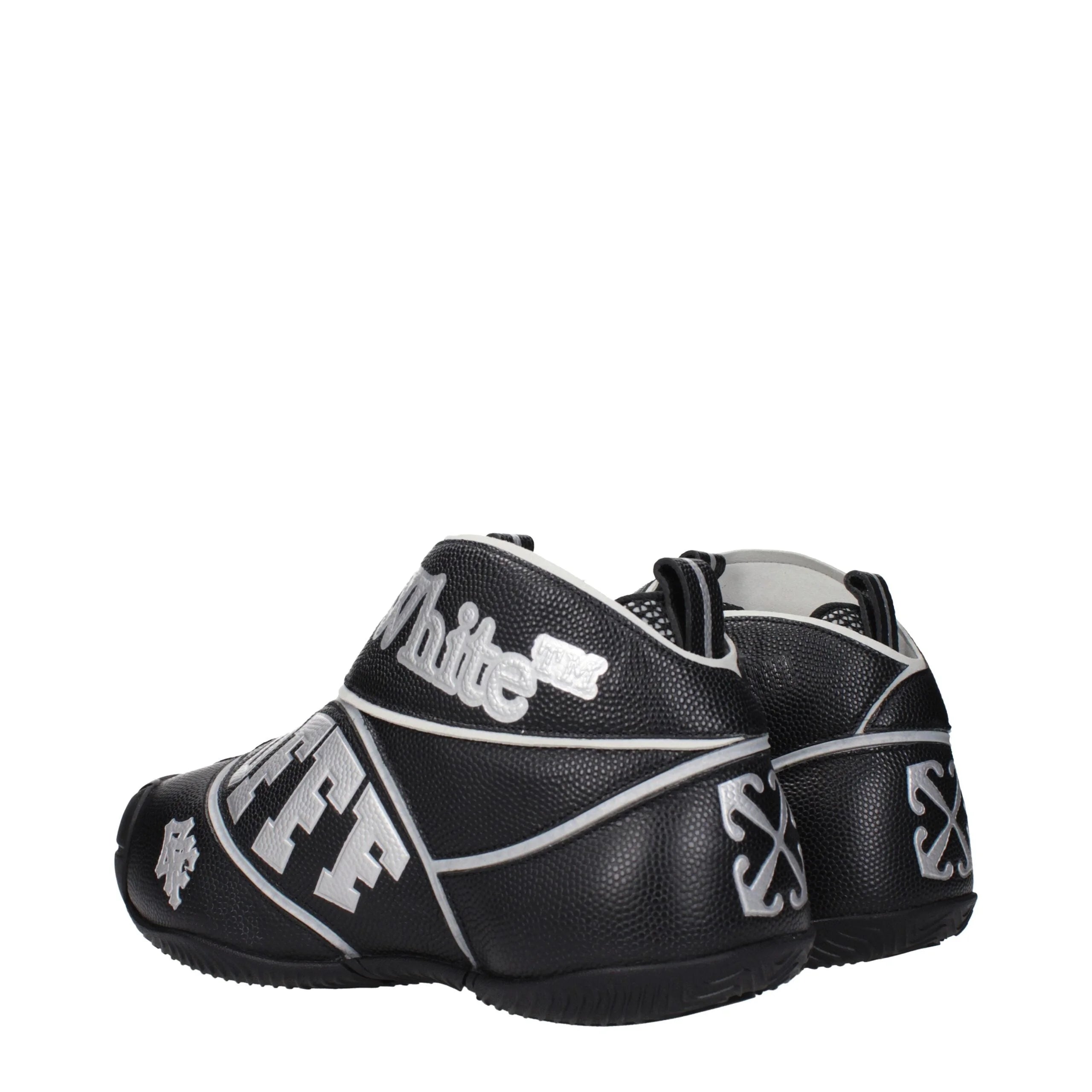 Off-White נעלי סניקרס גבוהות מעור שחור - EU43/US10
