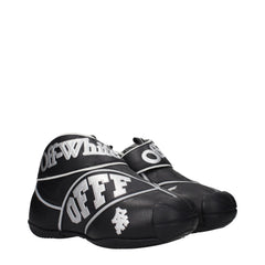 Off-White Black Leather High Tops - EU43/US10