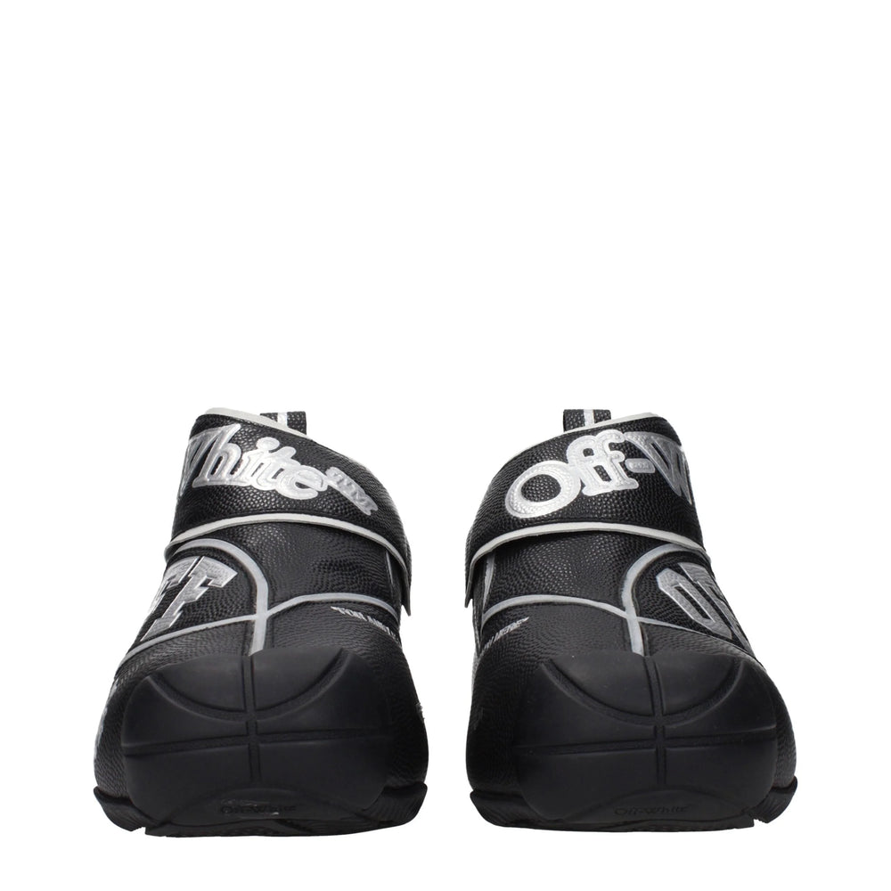 Off-White נעלי סניקרס גבוהות מעור שחור - EU43/US10