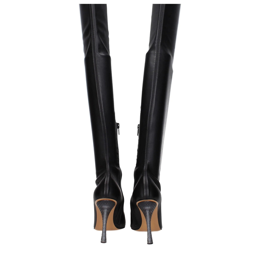 Off-White Black Leather Over The Knee - EU36/US6