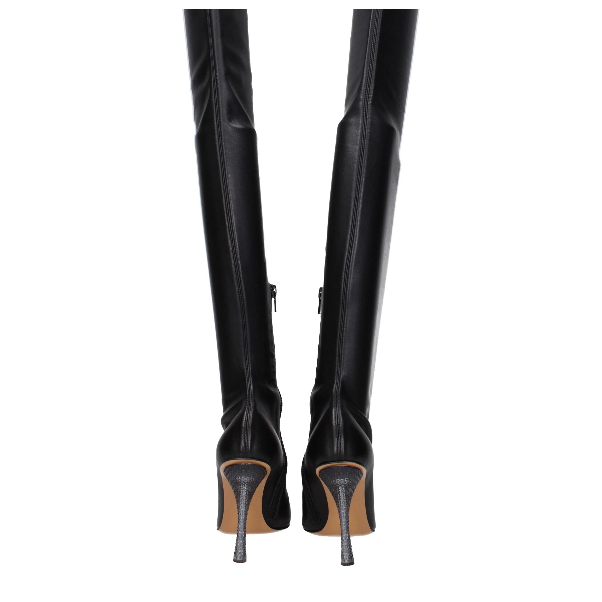 Off-White Black Leather Over The Knee - EU36/US6
