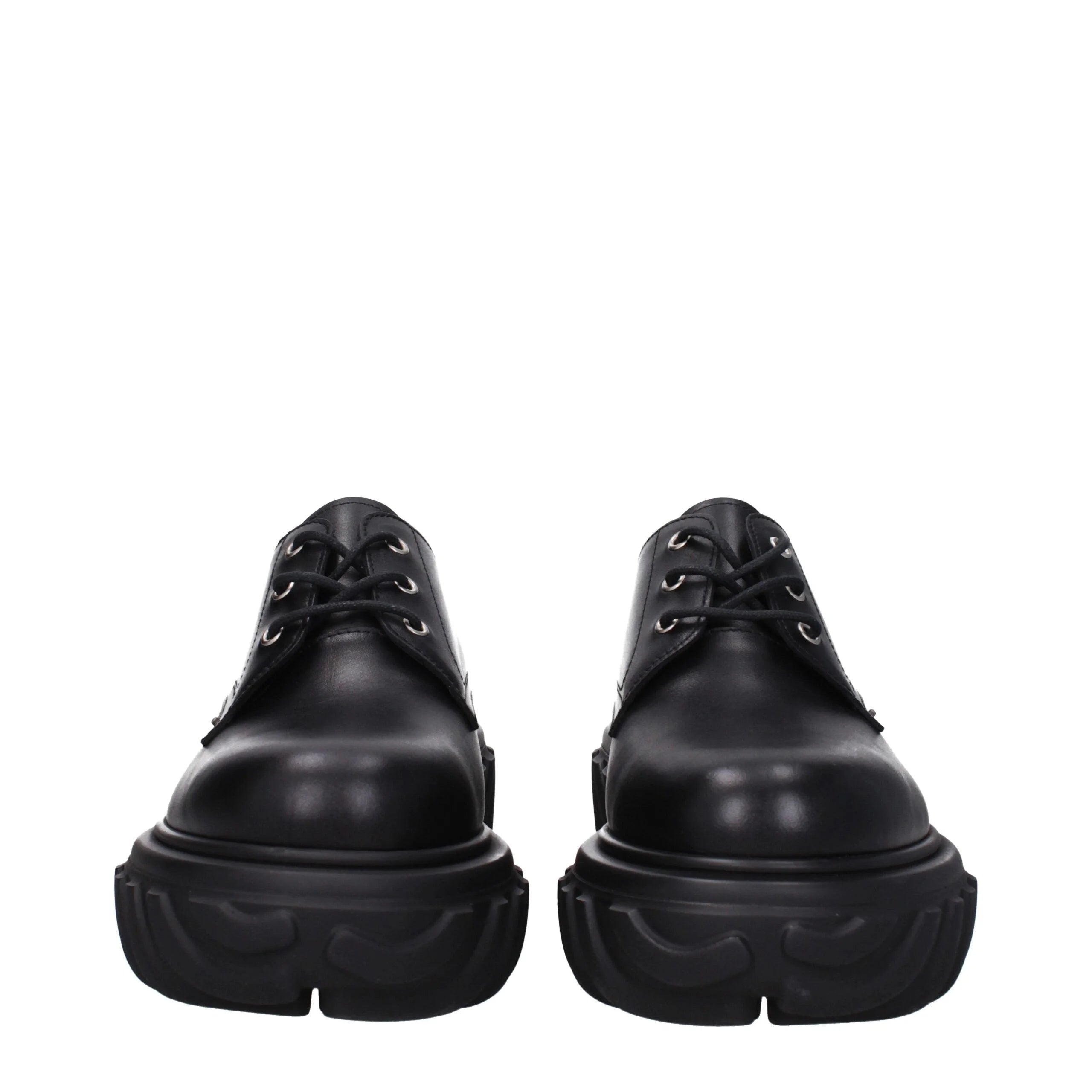 Off-White Black Leather Oxfords And Derbies - EU42/US9