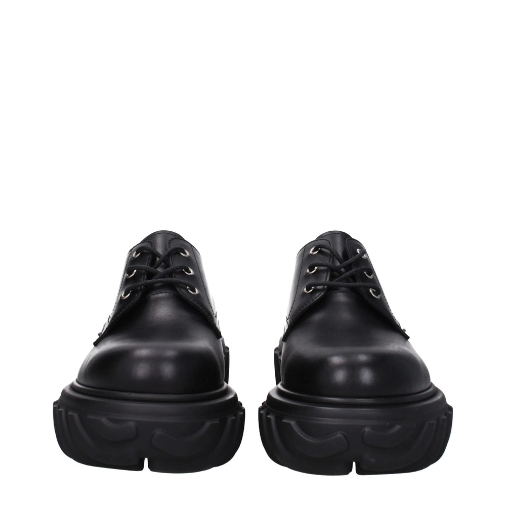 Off-White Black Leather Oxfords And Derbies - EU42/US9