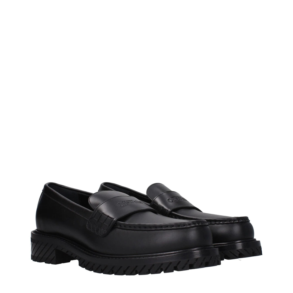 Off-White mustad nahast slip-on mokasiinid - EU41/US8