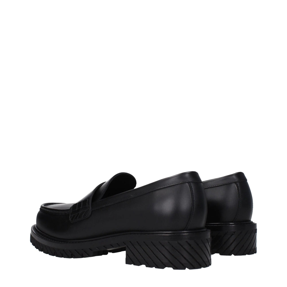 Off-White mustad nahast slip-on mokasiinid - EU41/US8