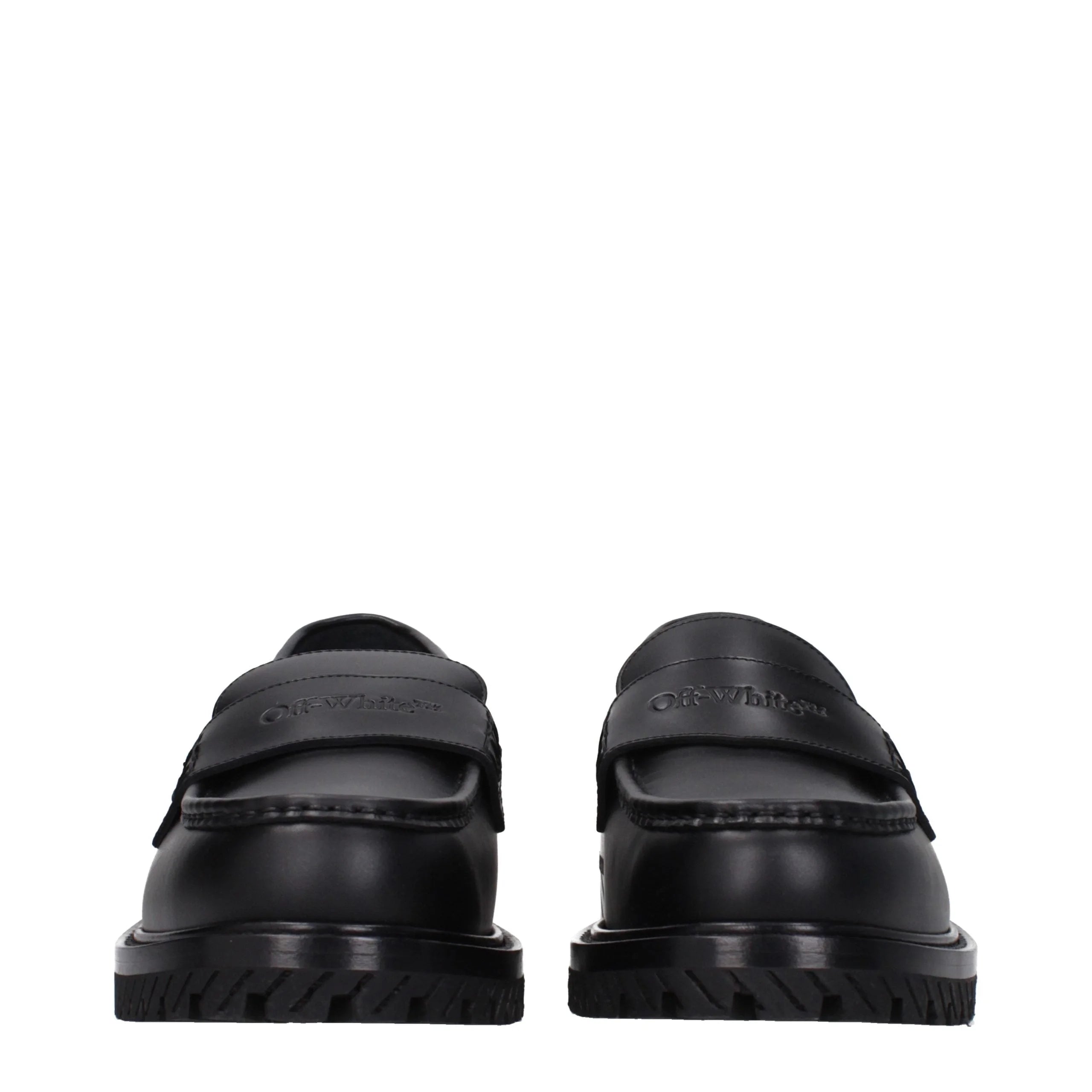 Off-White mustad nahast slip-on mokasiinid - EU41/US8