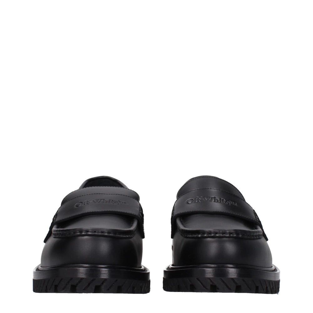 Off-White mustad nahast slip-on mokasiinid - EU41/US8