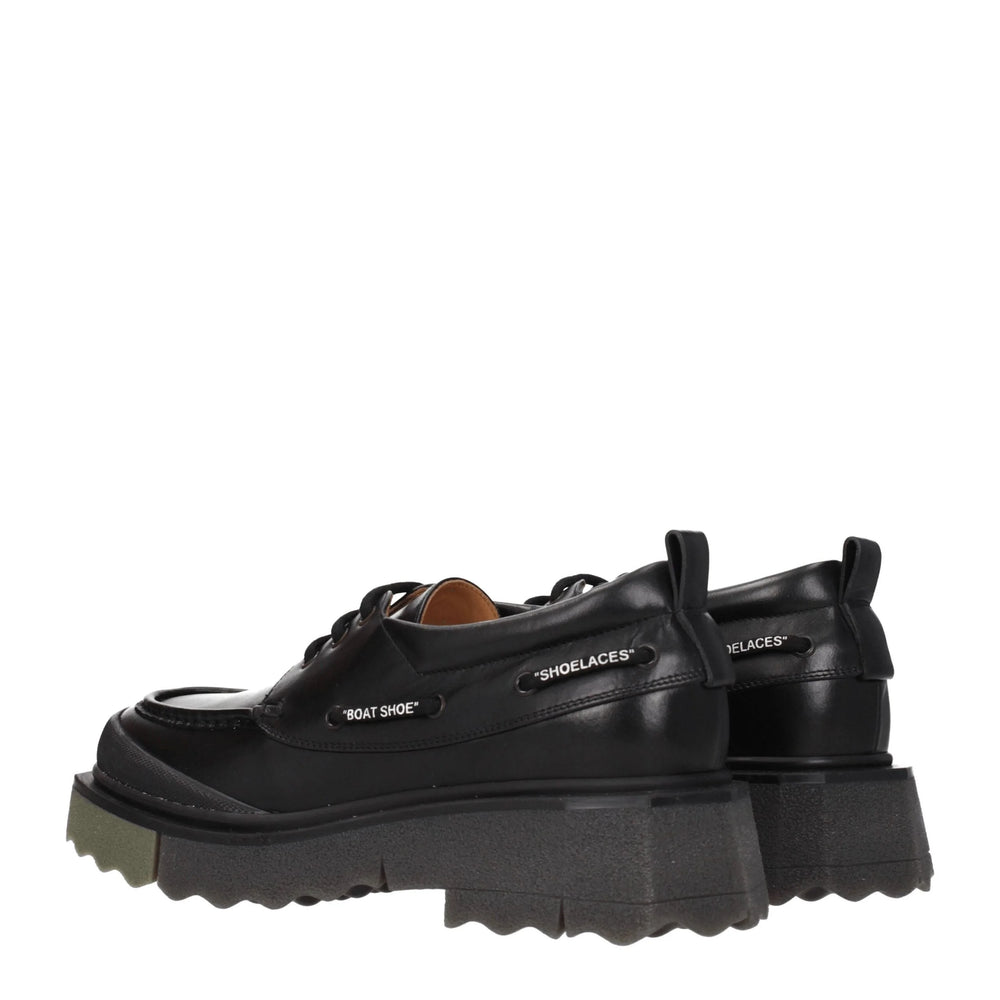 Off-White Black Leather Slip-On Loafers - EU42/US9