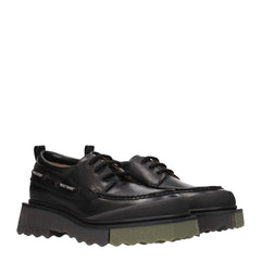 Off-White Black Leather Slip-On Loafers - EU42/US9