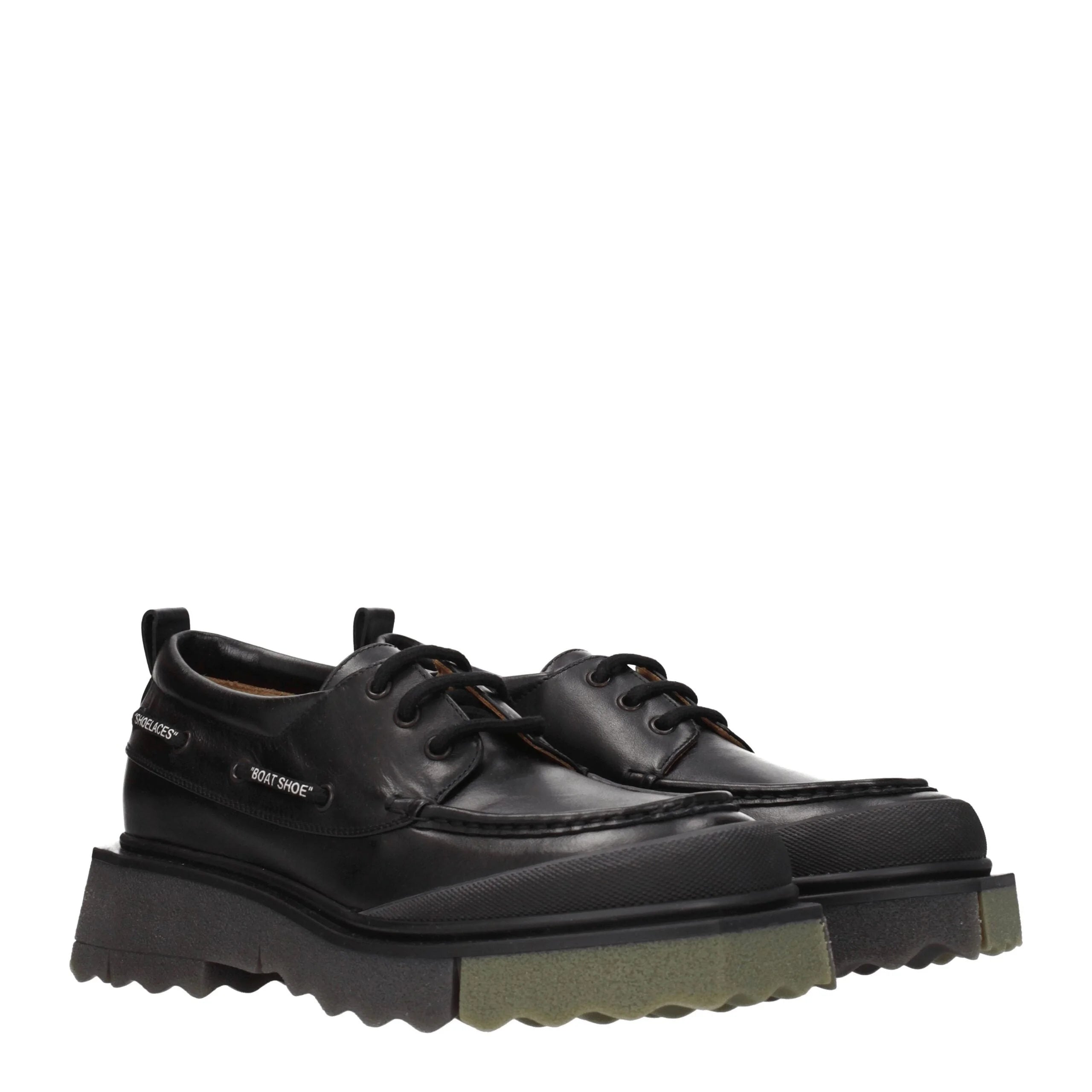 Off-White Black Leather Slip-On Loafers - EU42/US9