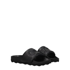 Off-White Black Leather Slippers Sandals - EU35/US5