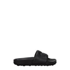 Off-White Black Leather Slippers Sandals - EU35/US5
