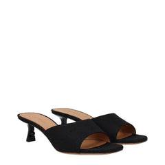 Off-White Black Linen Flat Sandals - EU36/US6 - Sandals