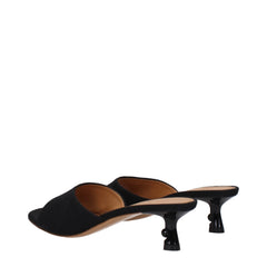 Off-White Black Linen Flat Sandals - EU36/US6