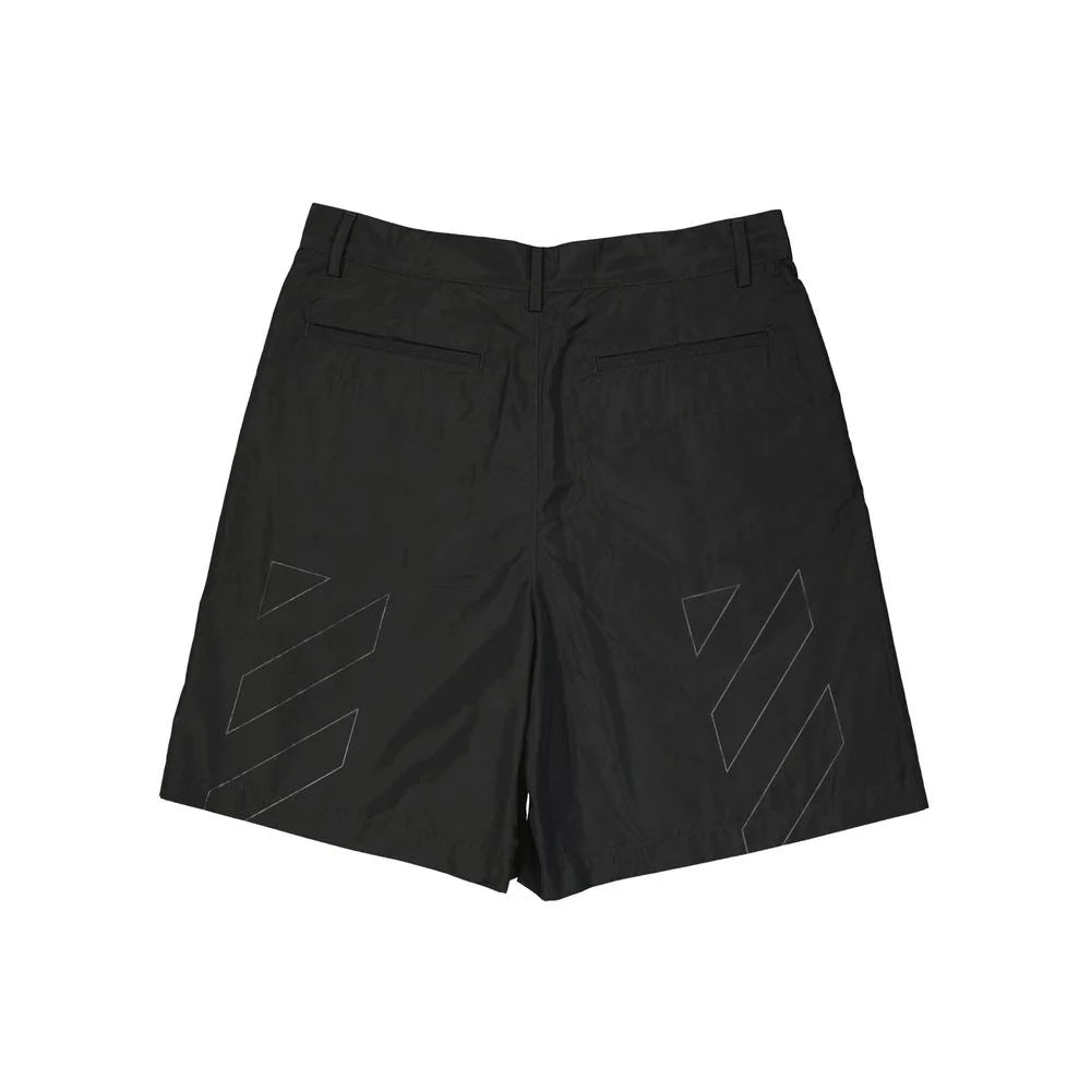 Off-White Black Polyester Short And Mini Shorts - M