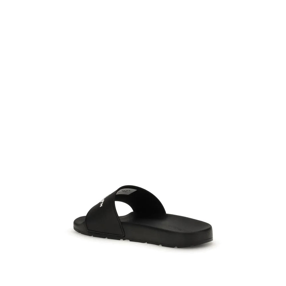 Off-White Black Slides with Bookish Logo - EU40/US7