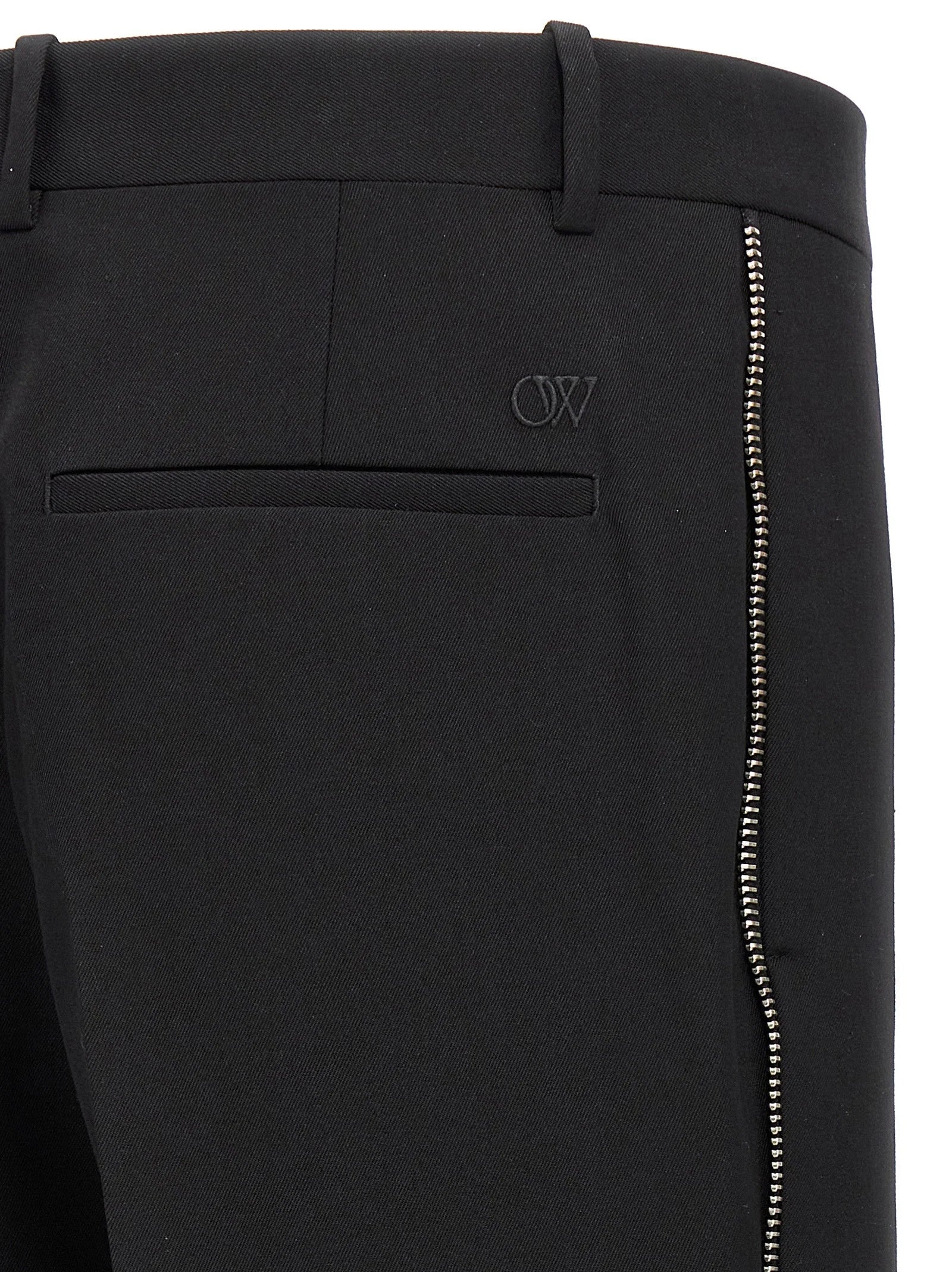 Off-White Black Virgin Wool Dress Pants