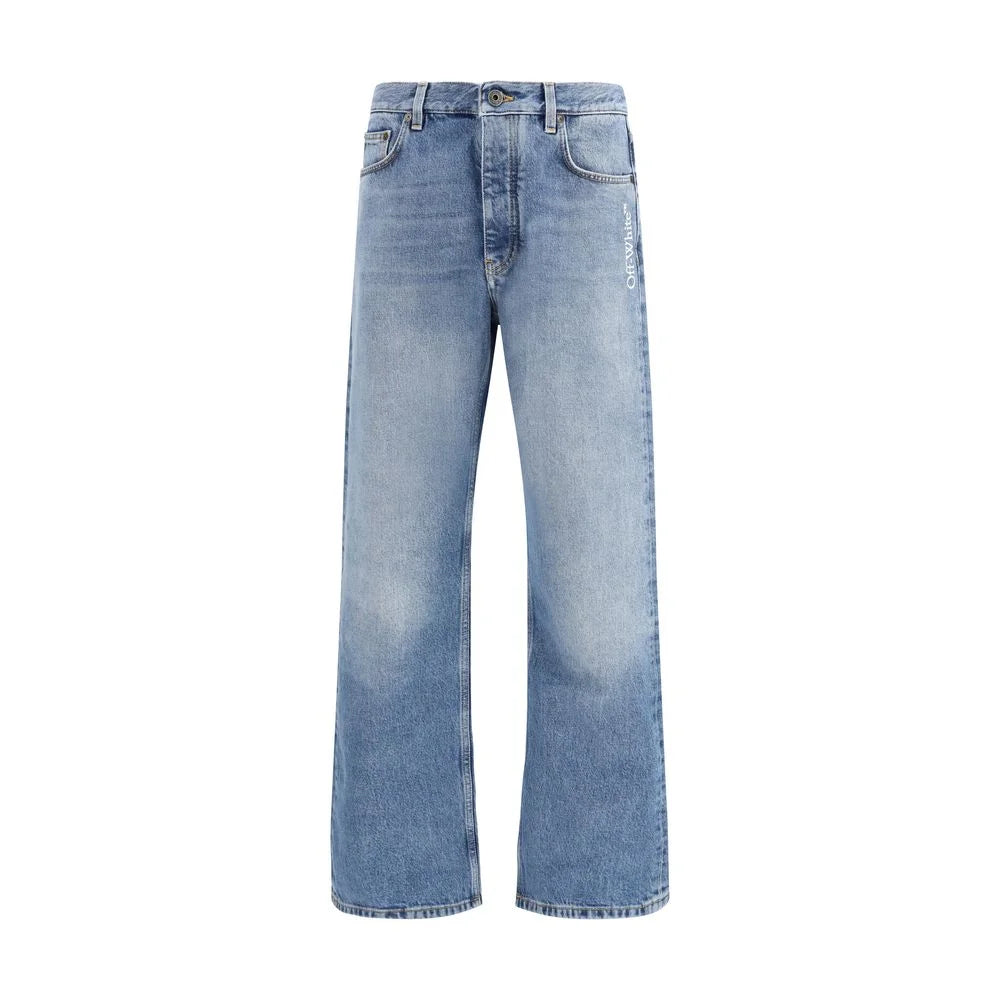 Jean coupe décontractée en coton bleu Off-White