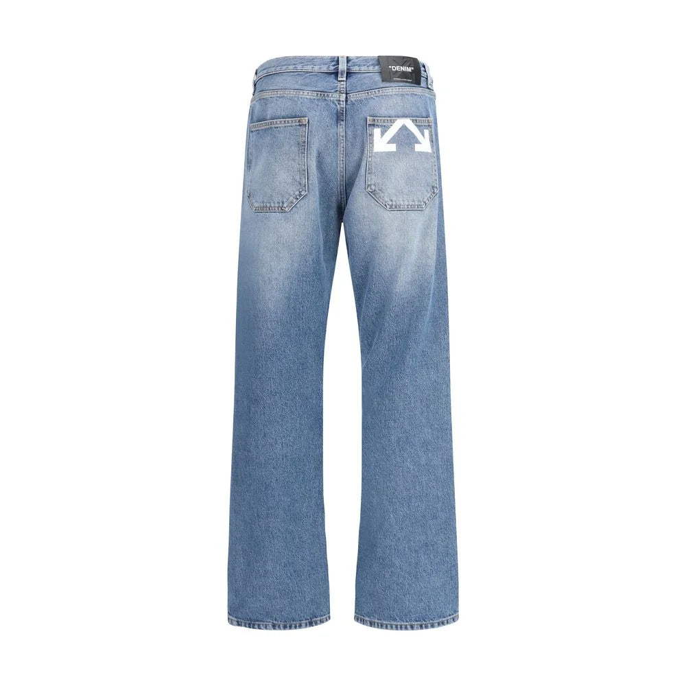 Jeans en coton bleu Off-White Coupe décontractée