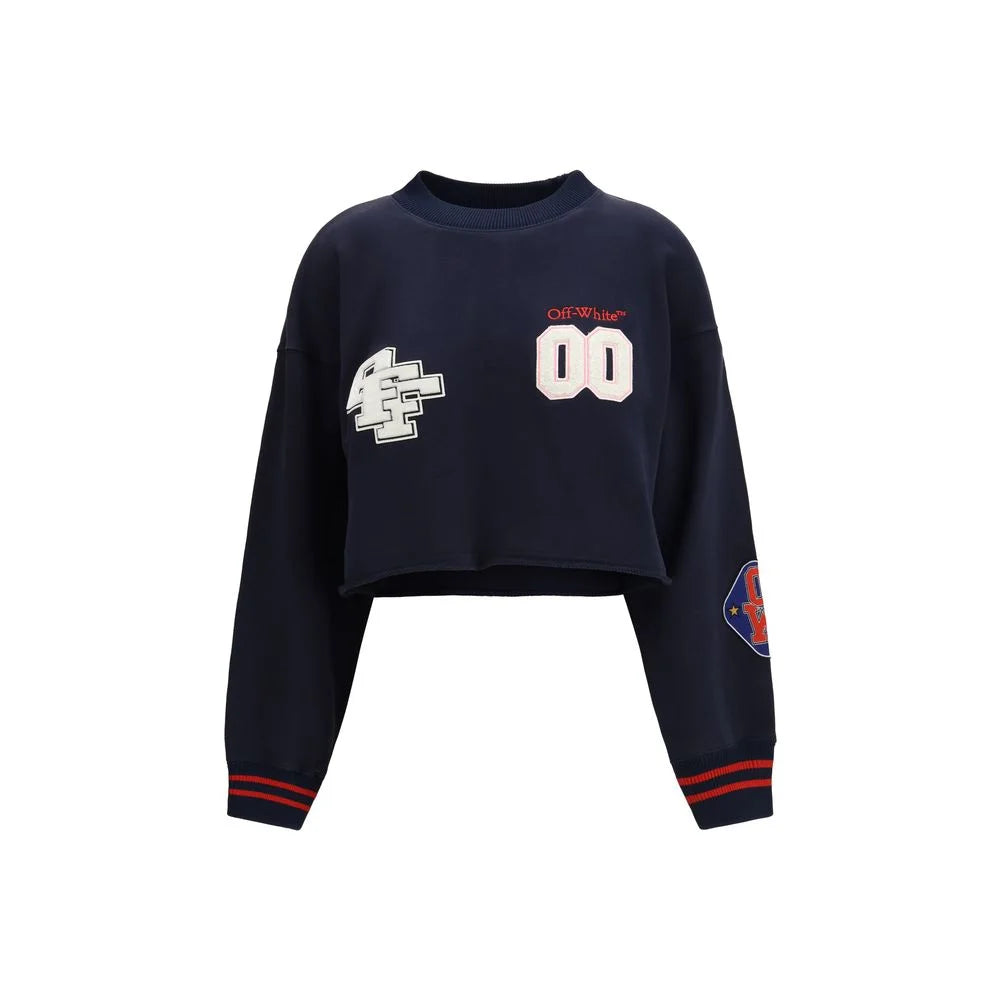 Off-White Blue Cotton Sweatshirt - M