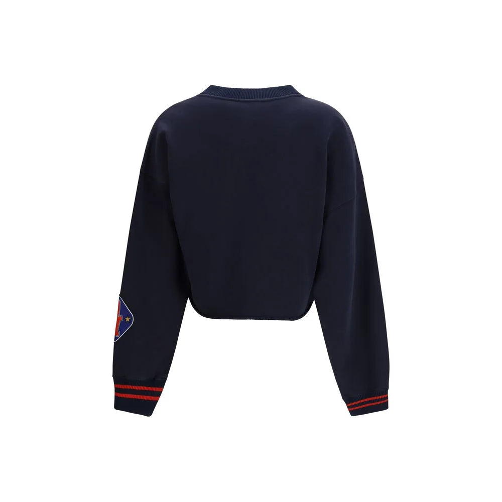 Off-White Blue Cotton Sweatshirt - M
