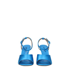 Off-White Blue Satin Stiletto Heels Sandals