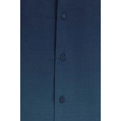 Off-White Blue Viscose Pattern Shirt