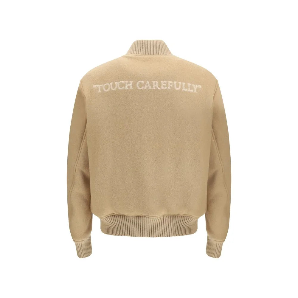 Off-White Brown Cashmere Bomber - L