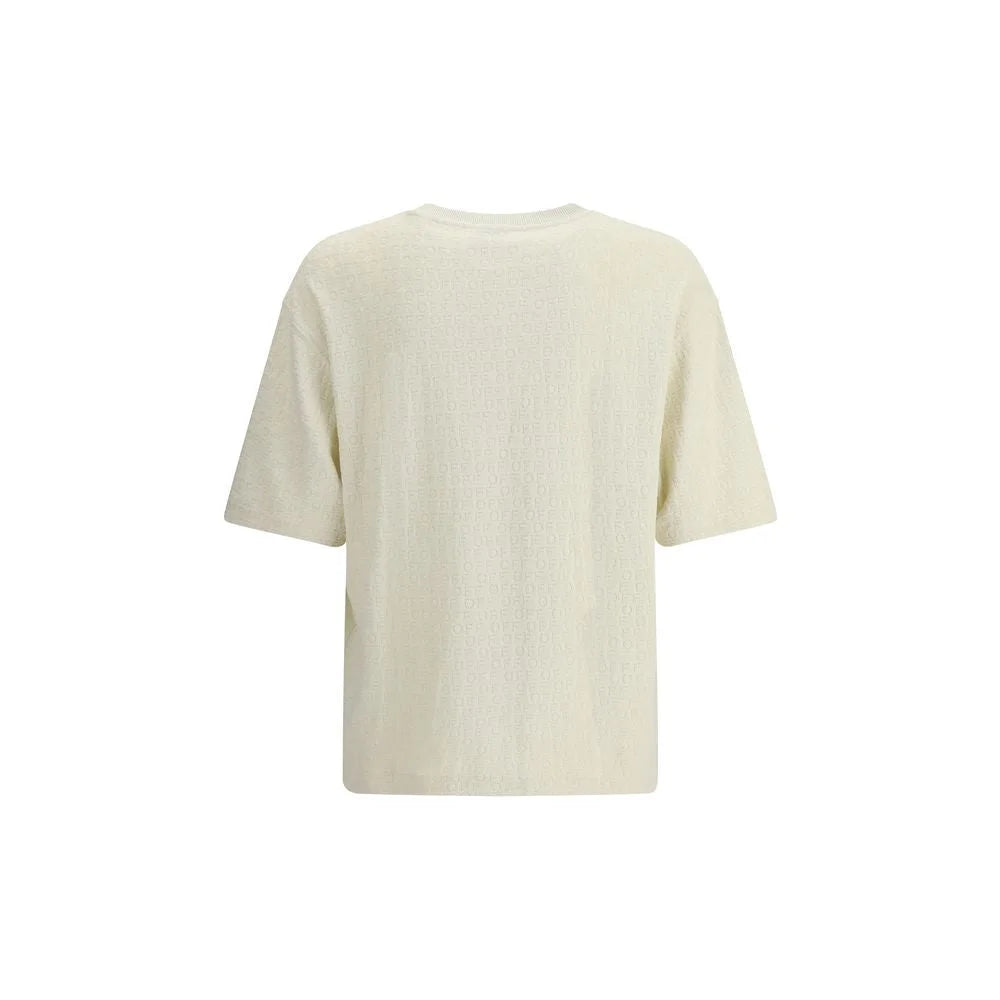 Off-White Cream Cotton T-Shirt - T-Shirts