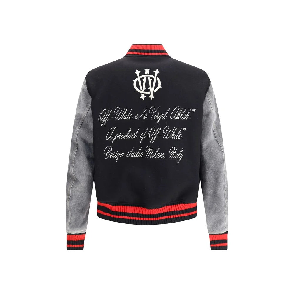 Off-White Gothic OW Wool Varsity Jacket - IT46 | S - Varsity Jackets