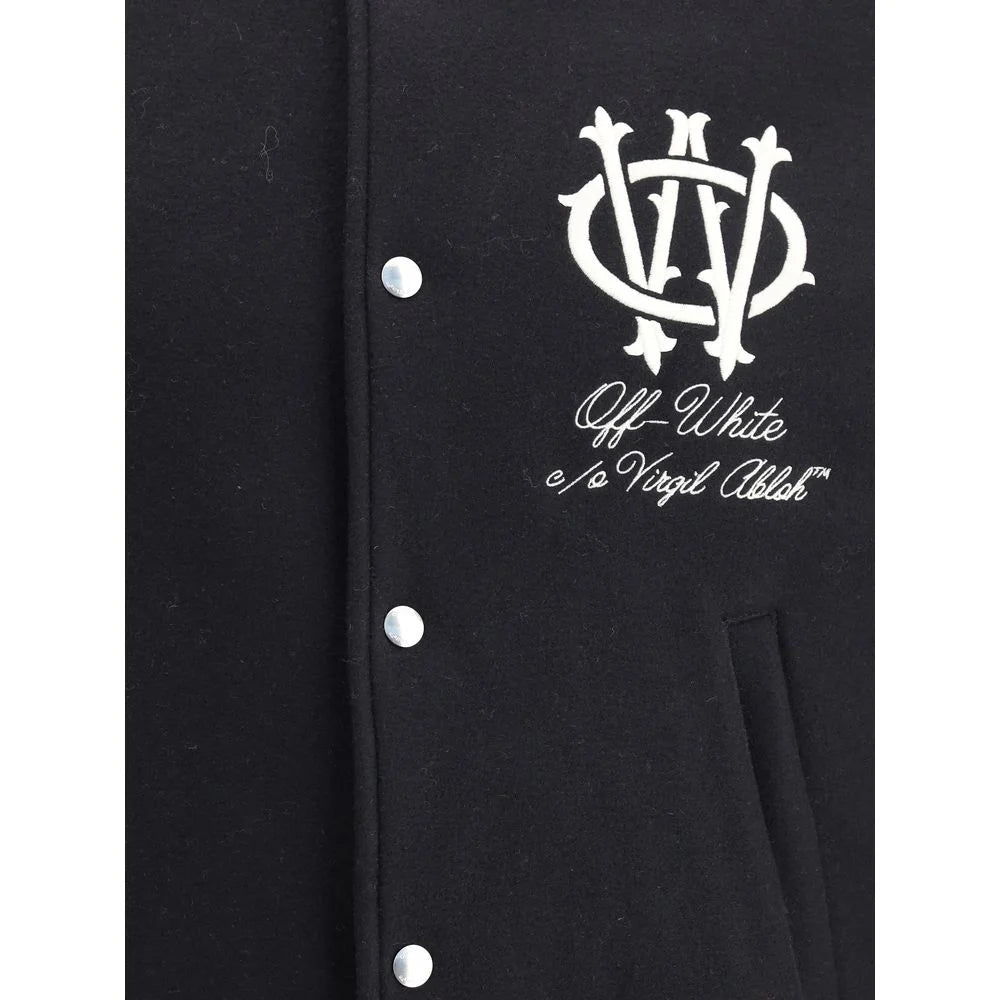 Off-White Gothic OW Wool Varsity Jacket - IT46 | S - Varsity Jackets