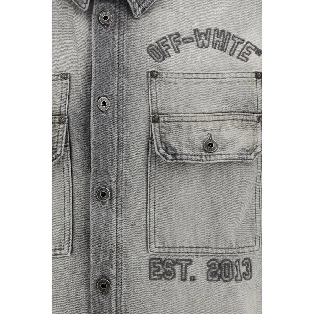 Off-White Šedá denimová košile