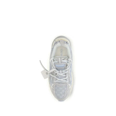 Off-White Gray Fabric Athletic Sneakers